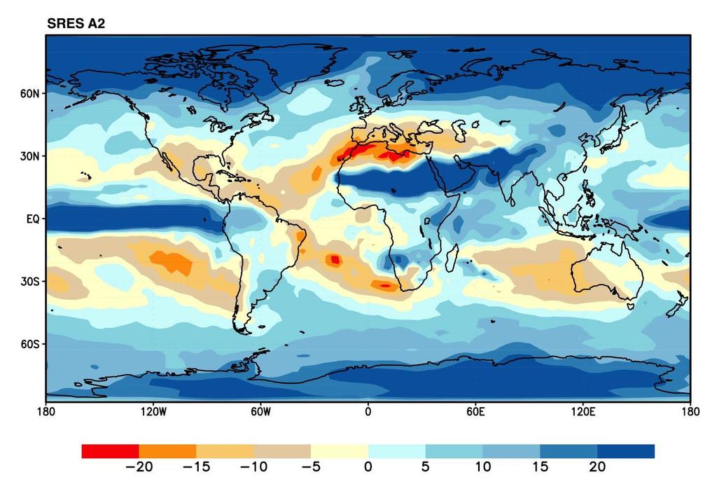 Future Changes in Annual Precipitation (2100) IPCC 2007 Models predict annual