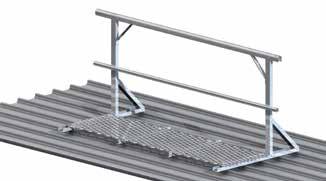 Applications include: Fall protection around roof perimeter Protection around rooftop equipment and machinery, and other unprotected fall edges A positive barrier system - ideal for roof walkway