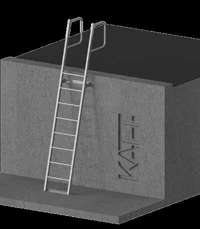 with angled handrails RL22 Mini access ladder with parapet mount parapet height up to 53 RL21 RL22 Code RL21.53 RL21.100 RL21.