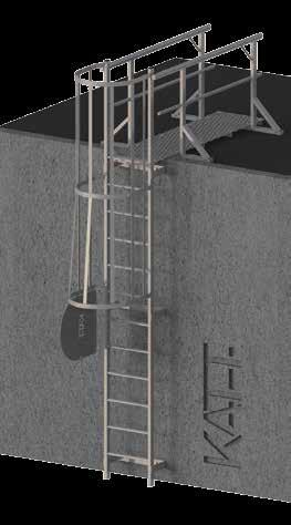 RL41 Caged access ladder with grabrails Caged access ladder with parapet mount parapet height up to 53 RL42 RL43 Caged access ladder with lead on handrails Applications include: Lower roofs