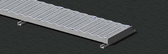 Walkway panel Support battens Edge bars Joiner bars (where required) Walkway assembly hardware Attachment hardware (components depend on roof application) Aluminum walkway levelled - metal deck GW20