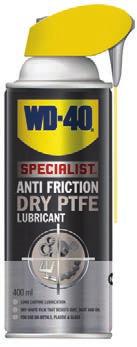11 WD40 Specialist Anti Friction DRY PTFE Lubricant Tri ow Copper based anti-seize, lead free formulation Effective even in the most aggressive environments Use on all threaded and static fasteners