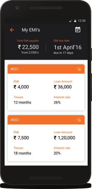 HOW IT WORKS MANAGE YOUR CREDIT ON THE APP COMPLETE TRANSPARENCY Know all your charges through the MoneyTap app.