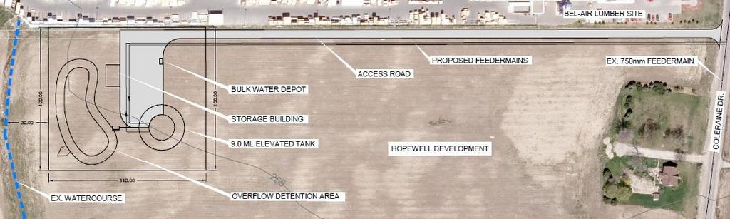 Preferred Elevated Tank Site Preferred Site No. 3 is on private property owned by Hopewell Developments.