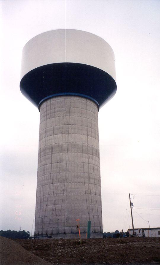 of steel tank from top of pedestal