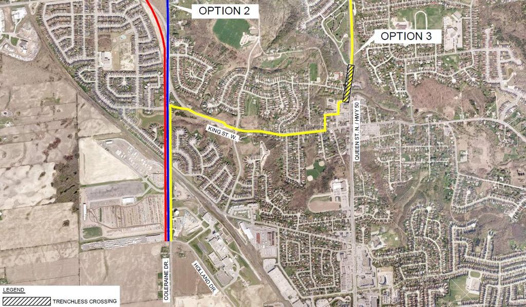 community enhancement Option 2: Predominantly though potentially sensitive Humber River Valley Forest Lands Estimated Capital Cost: $30 million *