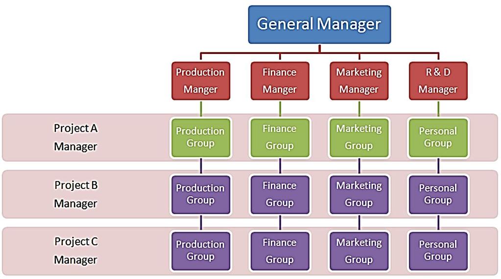 Matrix Organizational Structure The reporting relationships are set up as a grid, or matrix, rather than in the traditional