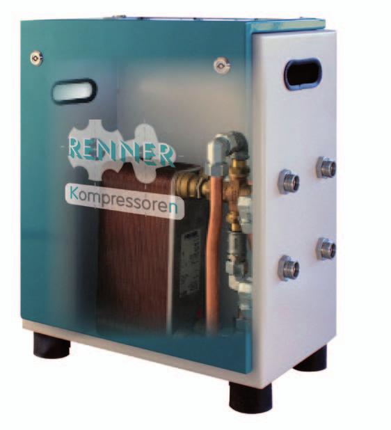 Optional: Internal and external heat recovery. When using screw compressors, a large amount of heat is generated in addition to the desired main product compressed air.