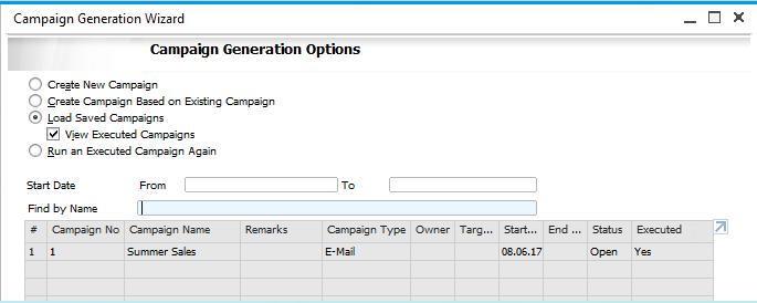 Campaign Management Manage authorisations for generating and executing campaigns.