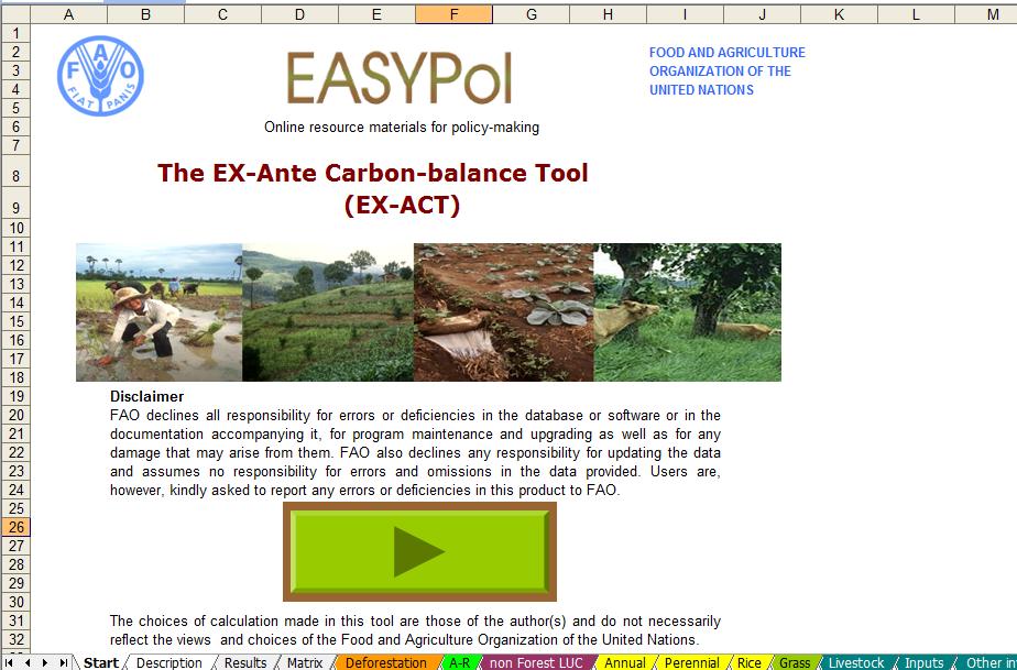 10 EASYPol Module 101 Analytical Tool - Perennial - Irrigated Rice - Grass - Organic soils - Livestock - Inputs - Other Investment - Soil Sub-module - Climate sub-module - Ecol-Zone