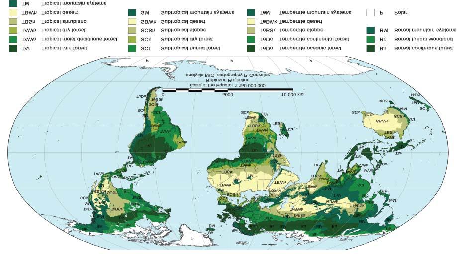 22 EASYPol Module 101 Analytical Tool Users can go to the map of the Global Ecological zone reproduced in the Ecol_Zone Sub- Module Figure 18: Global Ecological Zones based on observed climate and