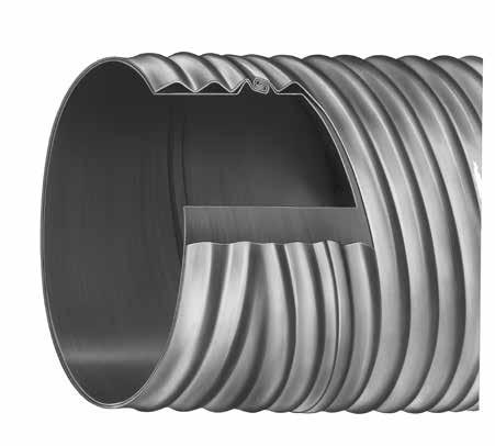 Smooth Cor Pipe Excellent Hydraulics, Long Lengths and Easy Installation Corrugated Steel Shell Smooth Cor pipe has a smooth interior steel liner that provides a Manning s n of 0.