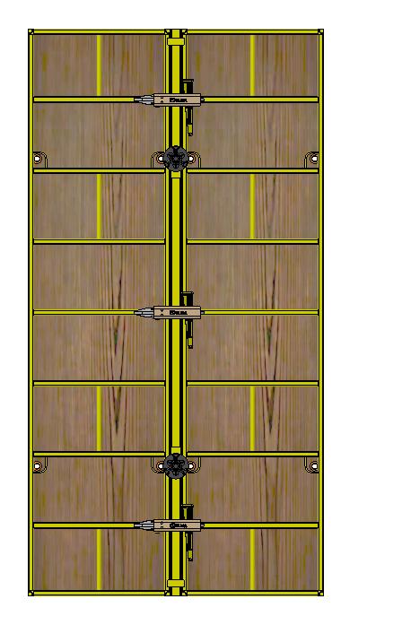 PANEL NUMBER OF CONNECTIONS WALERS 0.75 m (2 6 ) PANEL HEIGHT 8 PANEL HEIGHT 6 PANEL HEIGHT 4 3 2 2 2 2 1 3.2.3 Job built filler 2 <x<4 Job built fillers between 2 and 4 can be solved in 2 different ways: With wood fillers (supplied by contractor).