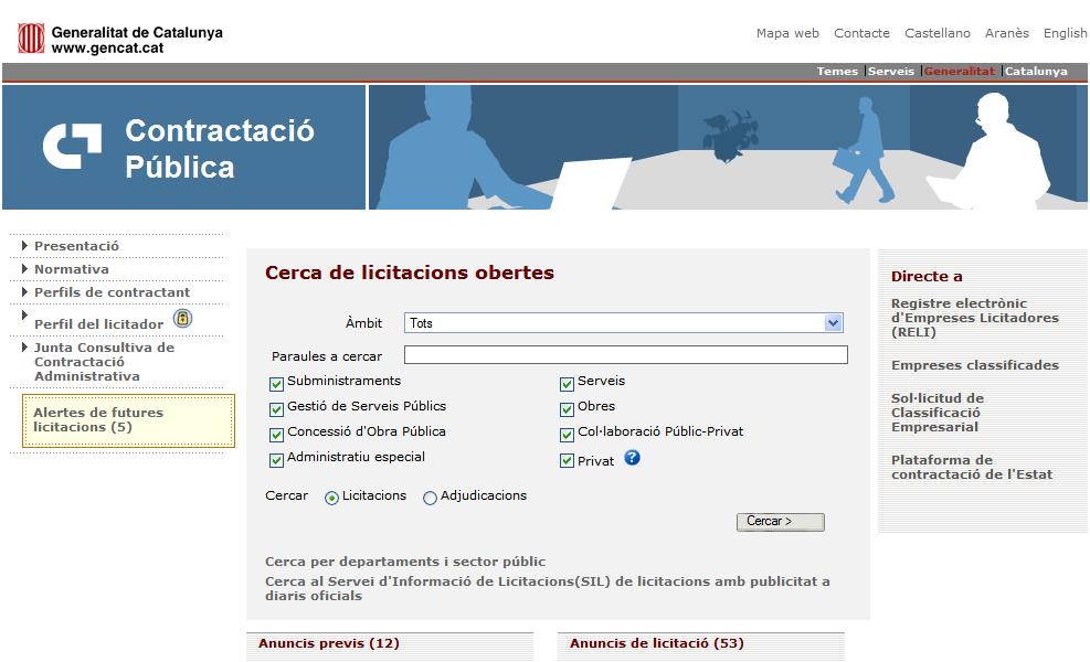 Date:20/04/2010 Page 8 / 15 3.2. Accessing a profile The address for accessing the public procurement portal is: https://contractaciopublica.gencat.