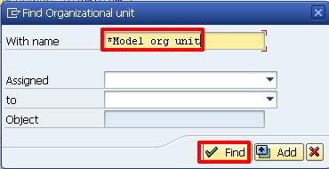 Enter the name of the organizational unit and click find.