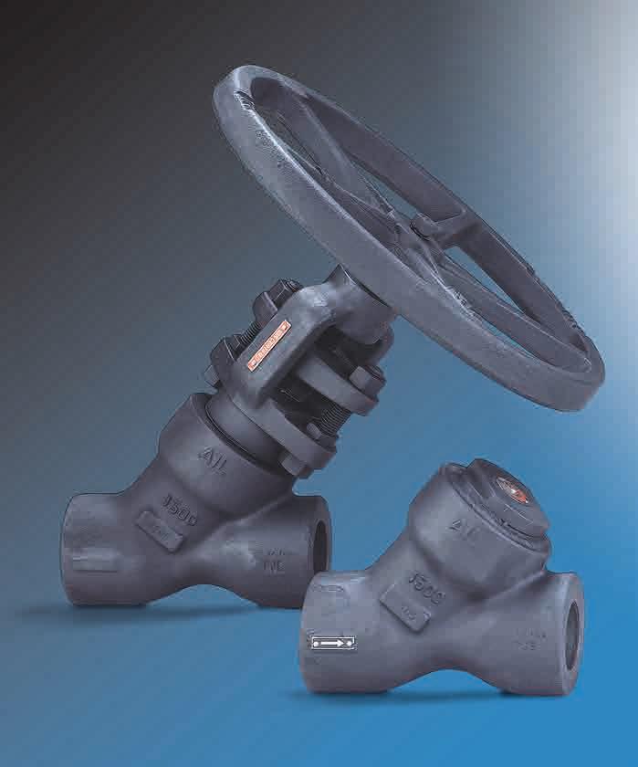 L&T Y-pattern Valves Y-pat tern Globe/Check Valves L&T Forged Steel Y-pattern Globe and Check Valves have established themselves in the industry for their rugged and compact design, and reliable