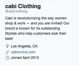 Add in your website (this can be your cabi website, your Facebook Business page, Pinterest, etc.