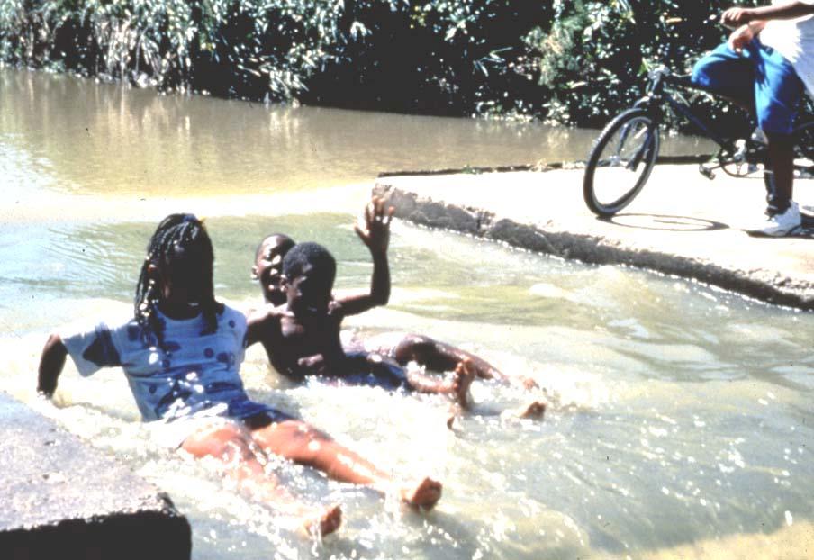Children frequently play in urban creeks, irrespective of