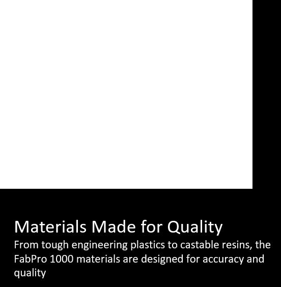Materials Use case specific, functional materials Fast, Tough, and Castable