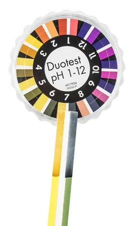 Duotest and Tritest Test papers and test strips ph papers with multiple indicator zones By the combination of several indicators on one test paper, a better recognition between different ph values is