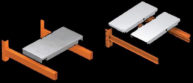 Galvanised picking shelves A combination of metal shelf panels are used with ZS-60