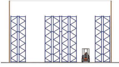 double-deep racks can be installed, enabling one pallet to be stored in front of