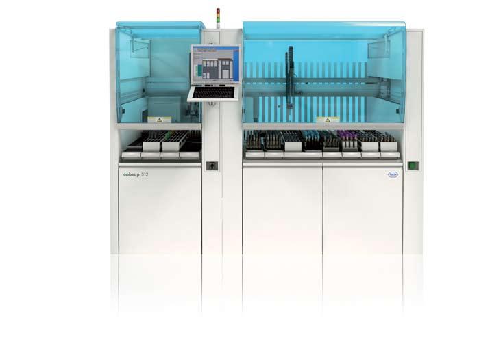 cobas p 512 pre-analytical system At a glance 1 2 1 Input area 2 Output