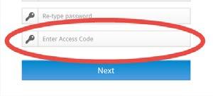 4. Confirm the access code contains the correct role and account information. 5.