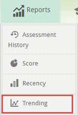 Navigate the Top Menu Bar to the Reports tab. 2. Select Assessment History from the drop-down menu.