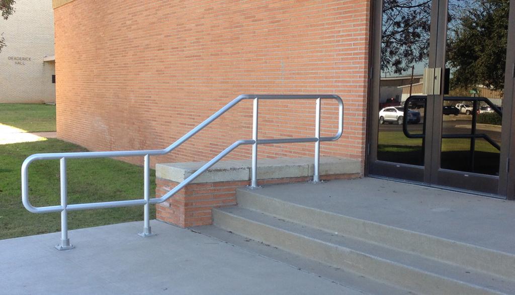 STYLE PICKET HANDRAIL IBC COMPLIANT PICKET HANDRAIL Specially machined mechanical connectors No unsightly weld marks Corrosion-resistant railing and internal