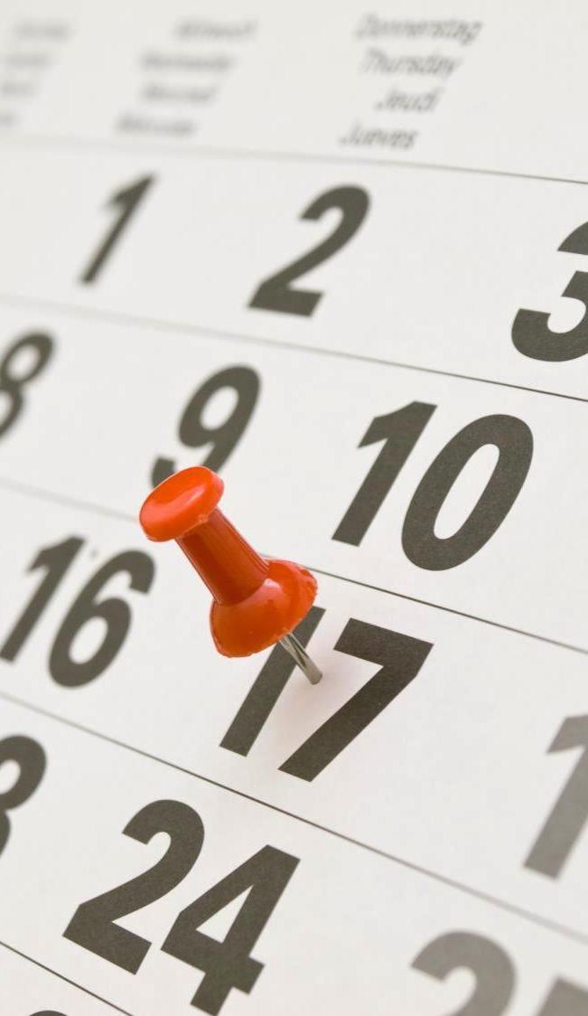 Checklist - Add target dates Define specific dates