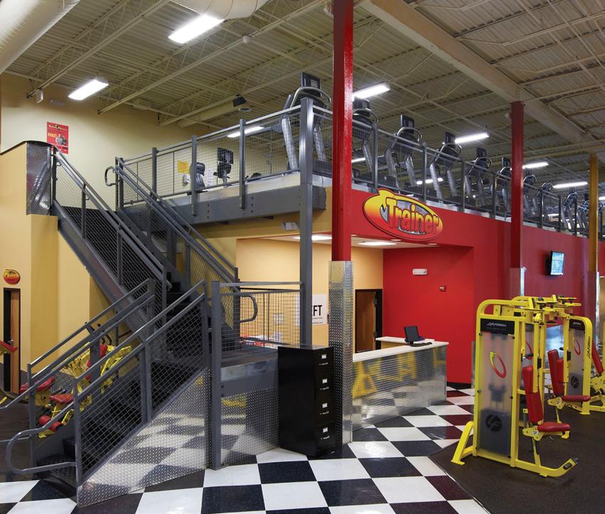 Fitness Center Sometimes the best way to trim down is to build up. Get lean with Cogan mezzanines. We re here to spot you! Sweat it out with Cogan structural mezzanines for fitness applications.