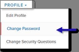 Page 58 CHANGE PASSWORD PROCESS OVERVIEW From Profile, select Change Password. Enter Old and New Passwords page will display.