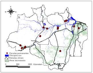 . Network of more than 400 plots in the Brazilian Amazon (REDEFLOR) Plots network