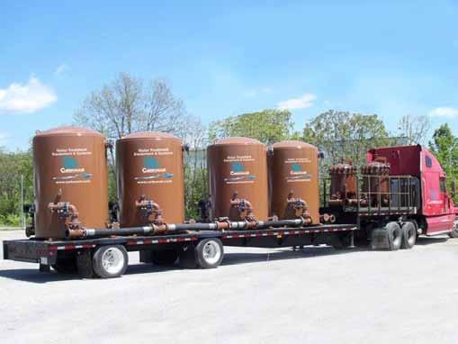 Mobile Water Treatment Trailer Carbonair s mobile water treatment trailer has four carbon filtration vessels that are trailer mounted, and are designed to effectively remove VOCs from contaminated