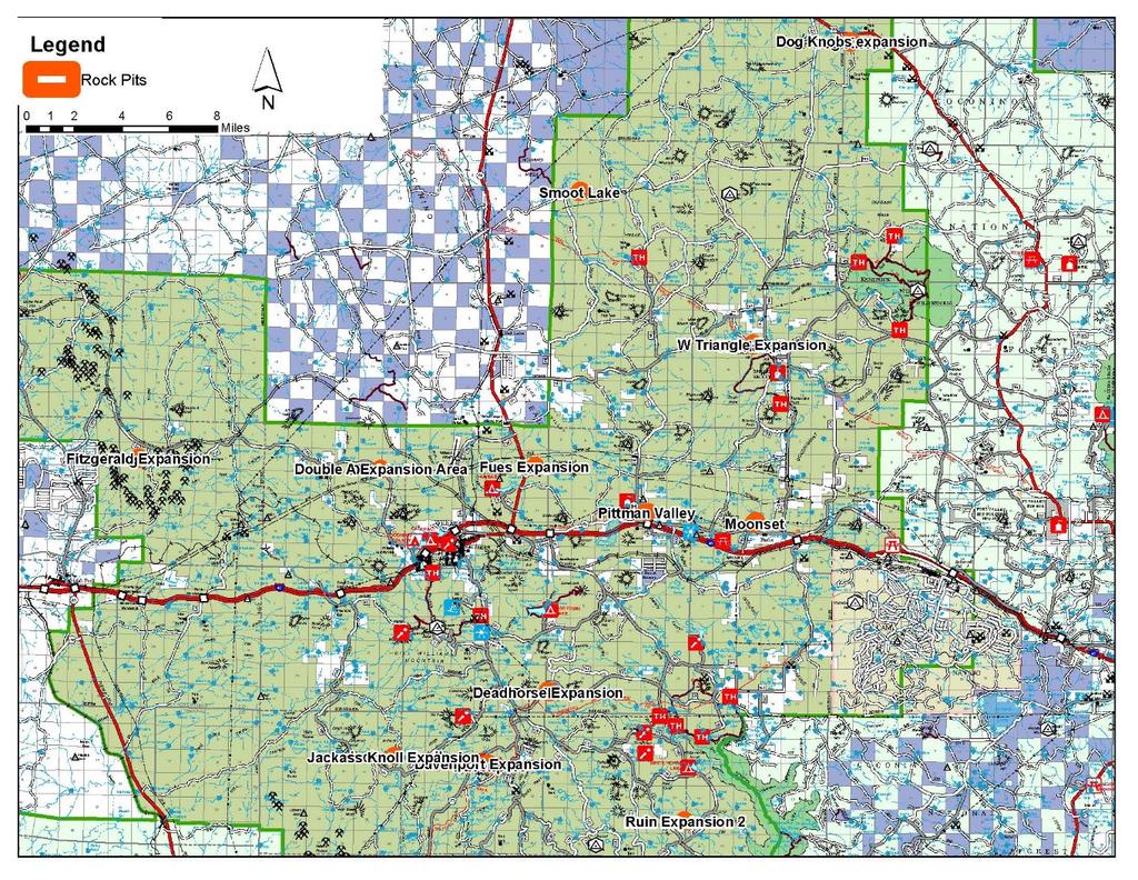 Draft Decision Notice and Finding of No Significant Impact Name Admin. Unit Status Current Pit Area (acres) New Area (acres) Total Acres Comments Pittman Valley Williams Existing 10.5 1.5 12 Rhyolite.