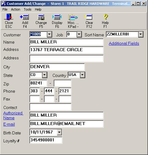 Customer Maintenance - MCR Add/Change TVR Number for