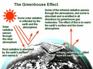 What is the greenhouse effect? Sunlight enters earth s atmosphere, much of it reflected back by earth s surface.