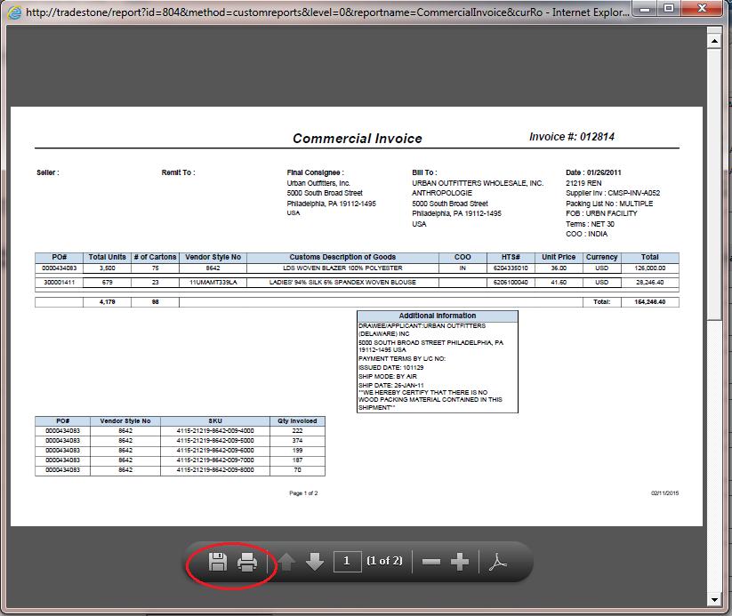 To print (or save the invoice as a PDF) click Reports >