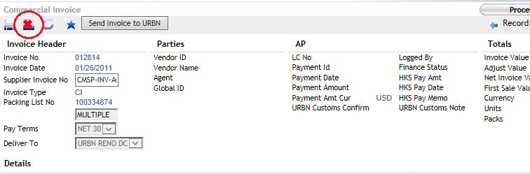 Open the previously created invoice (use the Search Invoice(s) query on the dashboard) 2. Take note of the Supplier Invoice No., First Sale information if applicable, and any entered comments.