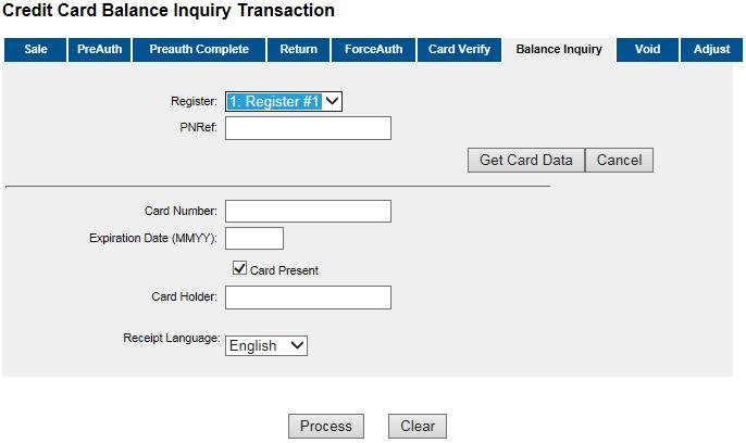 Prepaid Credit Card EMV Balance Inquiry Transaction The balance inquiry transaction is used when a customer wants to know the balance of his/her prepaid EMV credit card.