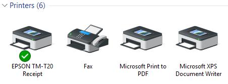 Verify Printer Connection To verify your receipt printer connection, follow these steps: 1. From the taskbar, type and select Devices and Printers.