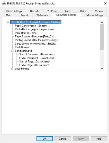 2. The Printing Defaults dialog displays with the Main tab highlighted: 3.