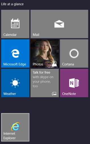 Windows creates an Internet Explorer tile on the Start menu. 5. Right-click the Internet Explorer tile and click Pin to taskbar.
