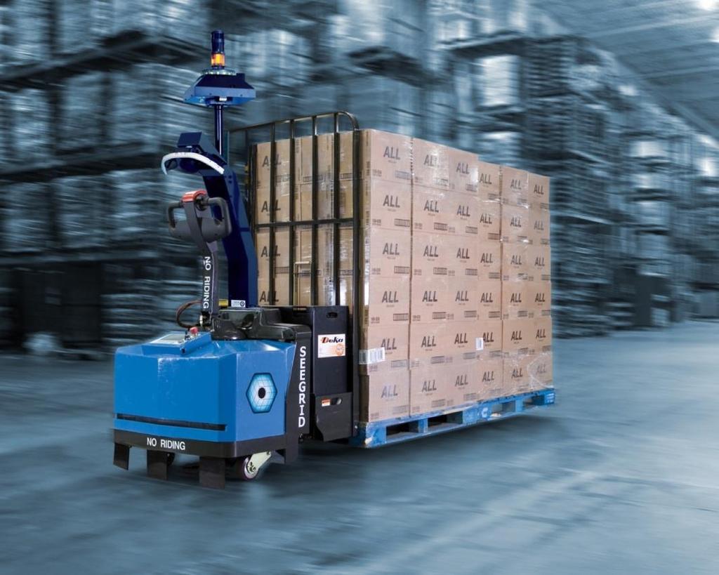 Assisted Putaway Application Giant Eagle, a large grocery retailer, has implemented 5 Seegrid robotic vision-guided double pallet jacks to automatically haul 2 4 pallets per
