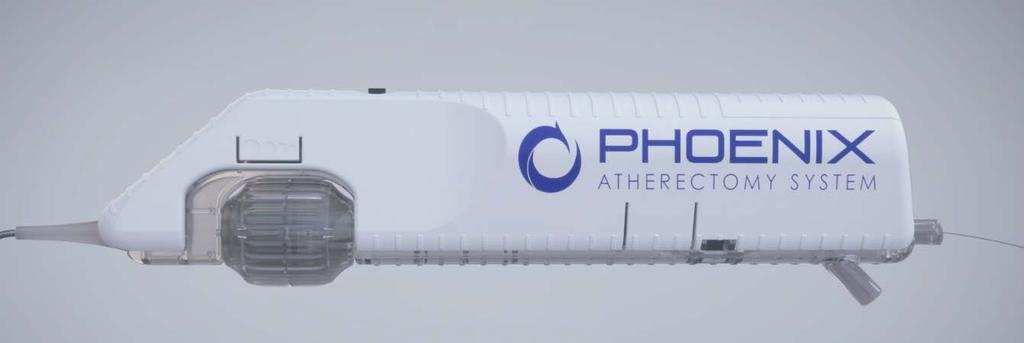 Phoenix Hybrid Atherectomy System Family of Products: Ease of Use Single insertion- no need to remove and clean out debulked material. Battery-powered handle operated.