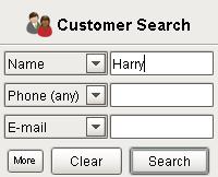 2) When you have found your customer, select
