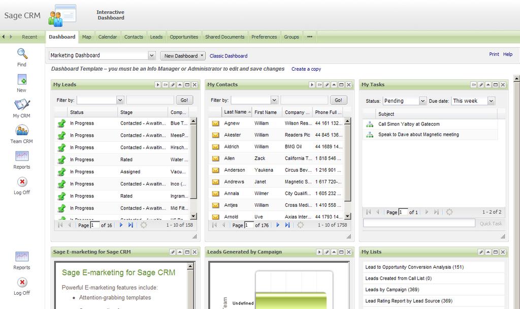 Sage CRM Sage ERP integration Connecting Sage CRM with your Sage ERP system gives marketing teams the information they need to mount more effective campaigns that maximize their budgets.