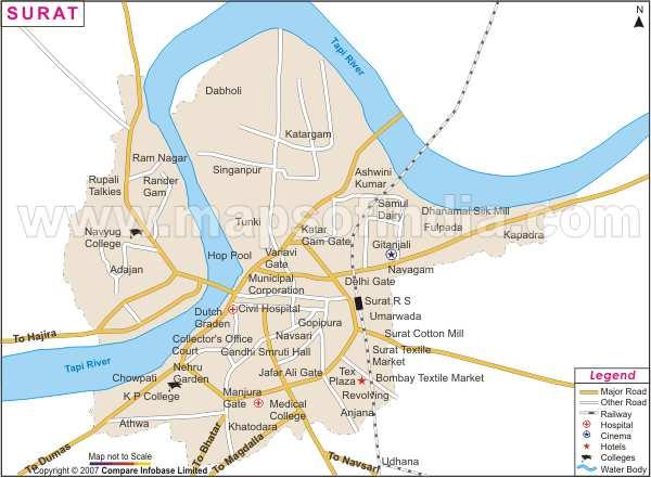 4. Materials and methodology Fig. 4: Map of Surat city showing major corridors The sound level meter used for this study was model no SL-4001.
