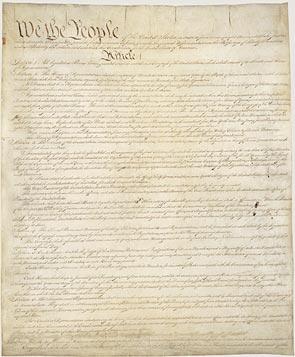 The American Constitution We the People of the United States, in Order to form a more perfect Union, establish Justice, insure domestic Tranquility, provide for the common defense, promote the